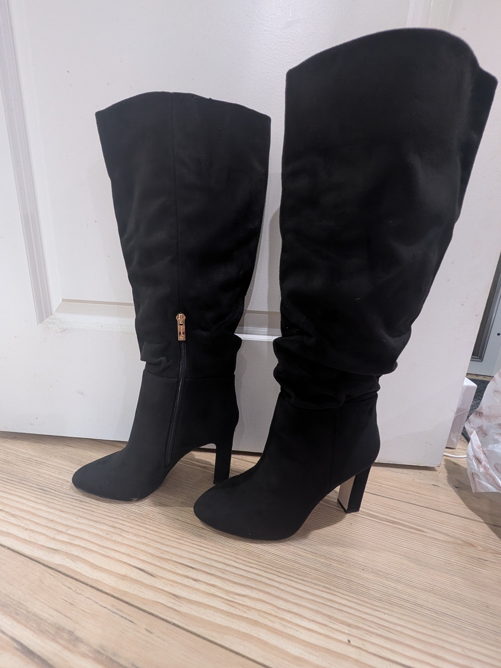 Jessica Simpson NWT Black Slouch Knee High Heeled Boots Size 8.5 - Picture 5 of 11
